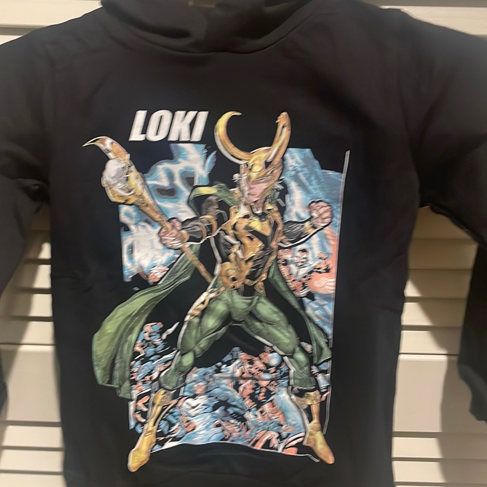 Loki marvel avengers hoodie size 6 youth black